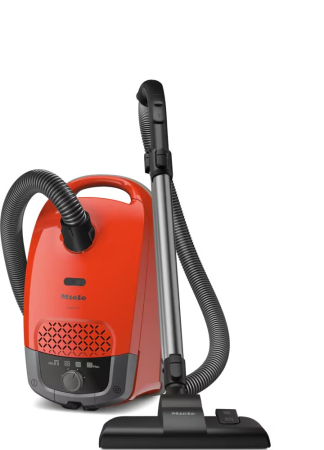 BRICOLAJ - Aspirator cu sac Miele, 890 W, capacitate colectare 3.5 L, filtru AirClean, sac HyClean Pure TU, putere reglabilă, rază de operare 10 m, cablu 7.5 m, 76 dB, accesorii incluse, Roșu