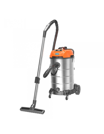 BRICOLAJ - Aspirator Multifunctional Limpio LWD-80X2 Umed-Uscat, 80L, 2400W, 2 Motoare, 21 kPa, cu Sac, Suflare, Inox