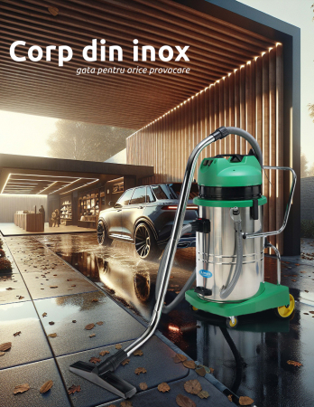 Aspirator Multifunctional Limpio SC602J Umed-Uscat, 60L, 2000W, 2 Motoare, 25 kPa, Debit 106 l/s, Inox [3]