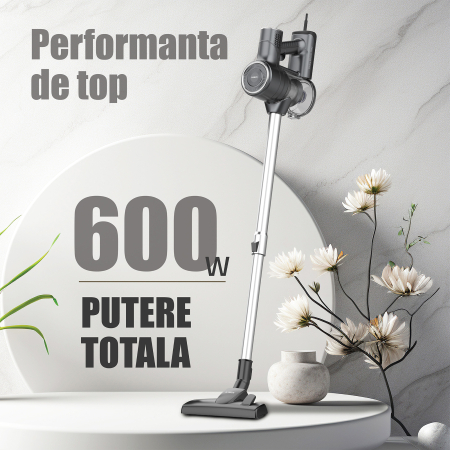 Aspirator vertical 2 in 1 Samus Sticky 60 Eco Gray 600W 16kPa Cyclonic Filtru HEPA Gri [6]
