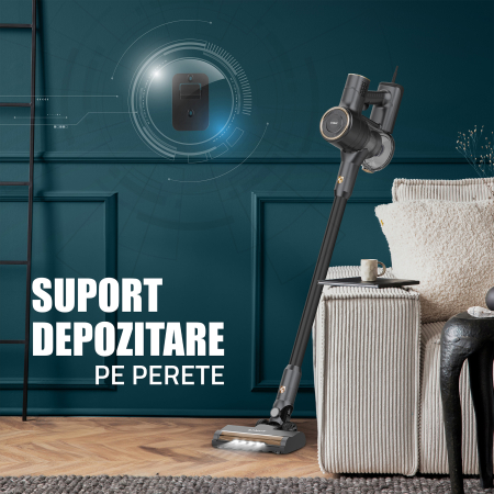 Aspirator vertical 2 in 1 Samus Sticky 61 Eco Gold 600W 17kPa Cyclonic LED Filtru HEPA Gri Auriu [14]