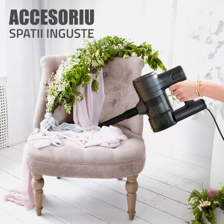 Aspirator vertical 2 in 1 Samus Sticky 61 Eco Gold 600W 17kPa Cyclonic LED Filtru HEPA Gri Auriu [15]