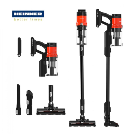 Aspirator vertical Heinner Brightfloor 200 HSVC-MBDB200OR, 200w, 3 viteze, Sistem multiciclonic, Filtru hepa, Perie electrica cu lumini LED, Negru/Rosu [5]
