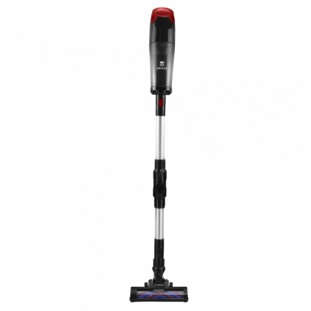 BRICOLAJ - Aspirator vertical Samus Air Flex Eco Power, ciclonic, aspirare uscata, pentru uz casnic si auto, filtru Hepa, perie electrica rotativa cu LED-uri frontale, tub flexibil din aluminiu, Negru