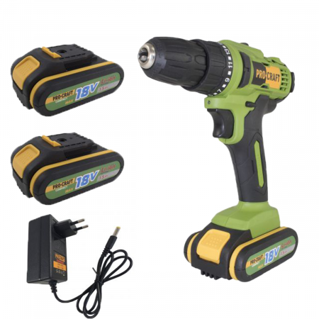 Bormasini de gaurit cu percutie si rotopercutoare - Autofiletanta Procraft Compact PA18C, 18V, 1.5 Ah + 2 acumulatori