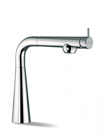 BUCATARIE - Baterie bucătărie Grazioso crom, monocomandă, corp din alamă/bronz, cartuș cu disc ceramic și finisaj crom premium, design modern și elegant