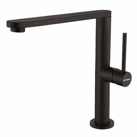 BUCATARIE - Baterie bucătărie Pyramis TRIGONO Black, monocomandă, pipă dreaptă, aerator cu limitare de debit