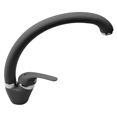BUCATARIE - Baterie chiuvetă bucătărie OSSIA, monocomandă, pipă înaltă, aerator cu limitare de debit, finisaj granit gri elegant