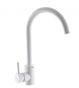 BUCATARIE - Baterie de bucatarie MIXXUS din otel inoxidabil, Monocomanda, Racorduri incluse, Culoare alba