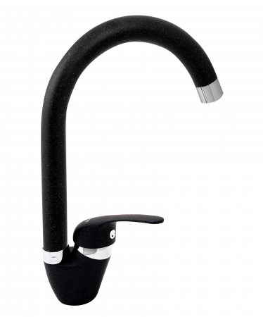 BUCATARIE - Baterie de bucătărie Pyramis ECO BELLOSSIA Black, monocomandă, cu pipă înaltă, aerator cu limitare de debit și finisaj negru elegant