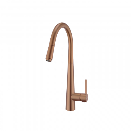 BUCATARIE - Baterie de bucătărie Pyramis ECO DIAMOND PVD Copper, monocomandă, cu pipă înaltă dreaptă, aerator cu limitare de debit și finisaj premium cupru
