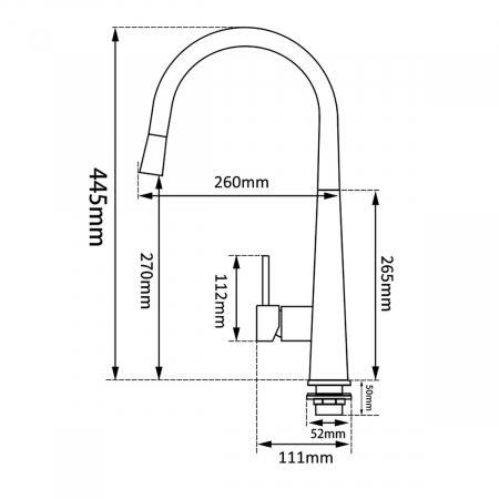 Baterie de bucătărie Pyramis ECO DIAMOND PVD Copper, monocomandă, cu pipă înaltă dreaptă, aerator cu limitare de debit și finisaj premium cupru [4]