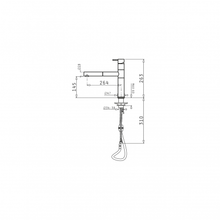 Baterie de bucătărie Vibrato premium, crom lucios, monocomandă, cu cap extractabil și cartuș cu disc ceramic [2]
