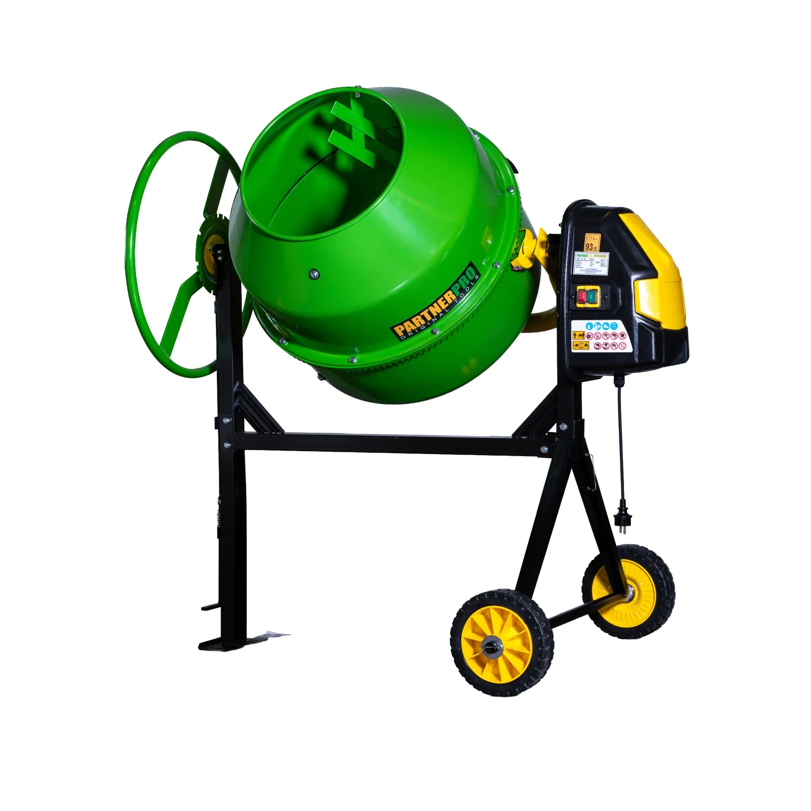 Betoniere - Betonieră profesionala PARTNERPRO PPB180, capacitate cuva 180L, putere motor 1000 W, rotatii cuva 29,5 rot/min, coroana din fonta