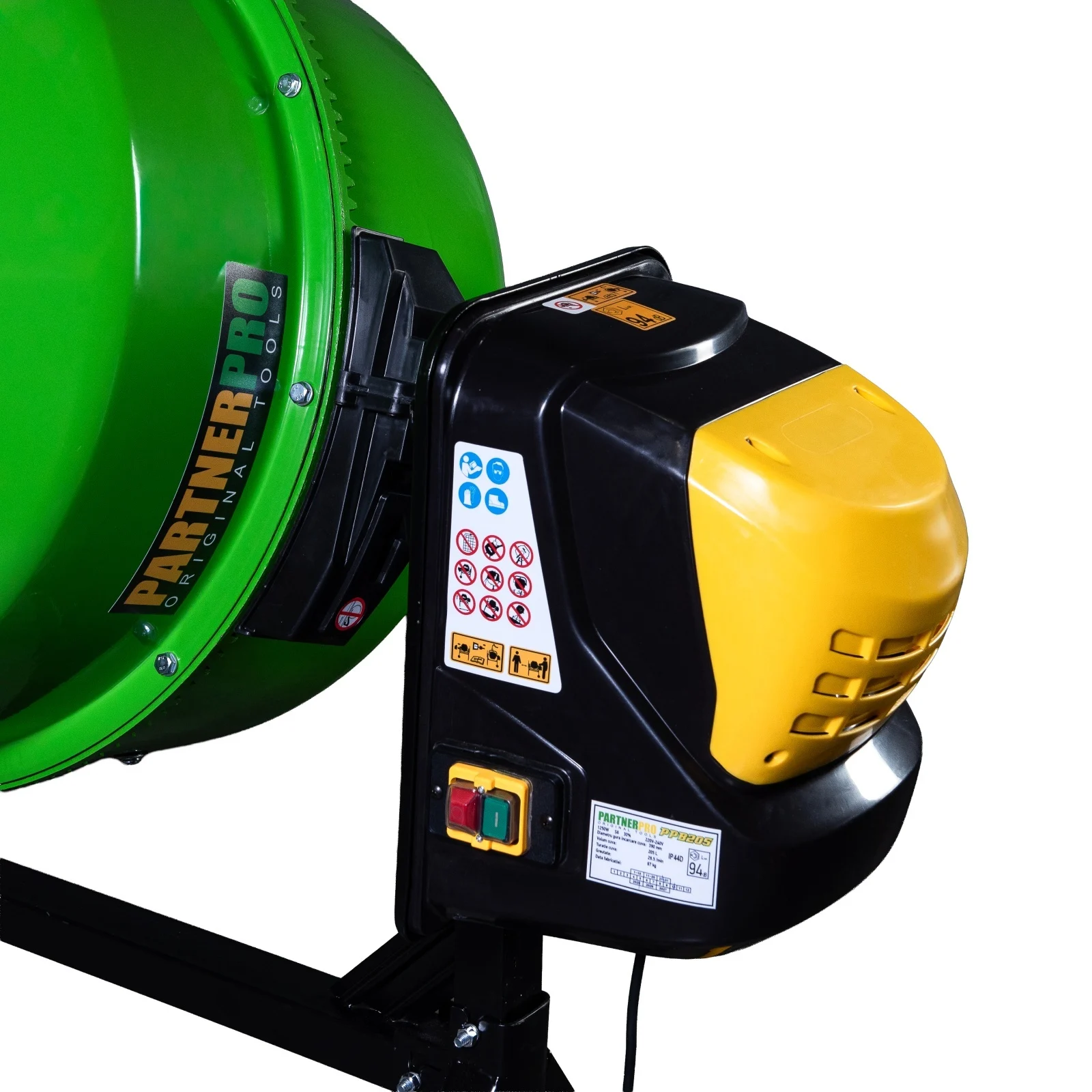 Betonieră profesionala PARTNERPRO PPB205, capacitate cuva 205 L, putere motor 1250 W, rotatii cuva 29,5 rot/min, coroana din fonta [6]