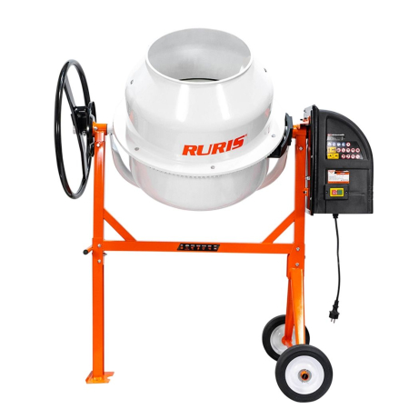 Betoniere - Betonieră RURIS BETALUX 1400X, Motor Electric 750 W, Cuva 140 L, 26.6 rotații/min, Grosime cuvă 1.1–1.7 mm, IP44, Roți 8”