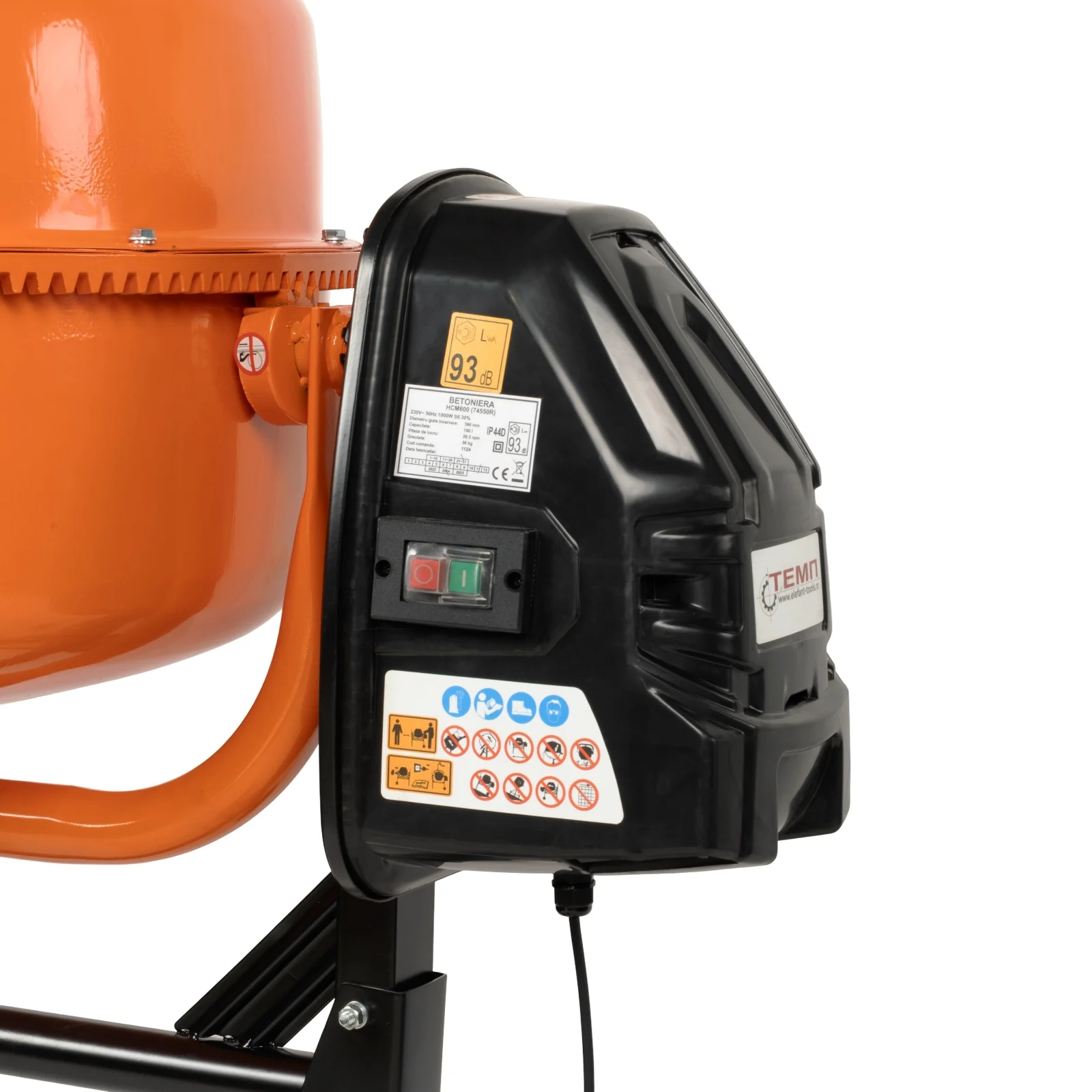 Betoniera Temp HCM 600, 1000W, 180L, coroana din fonta [5]