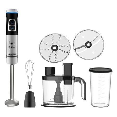Blendere mixere - Blender-robot de bucatarie Albatros MR850A, 850 W, turație reglabilă + Pulse, accesorii incluse, inox