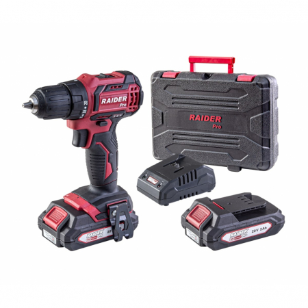 Bormasini de gaurit cu percutie si rotopercutoare - Bormasina Raider Pro fara perii, 44Nm 20V 2x2Ah RDP-SbCD20 Set