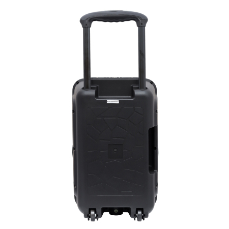 Boxă portabilă cu Bluetooth 12” (30.5 cm), 50W RMS, microfon wireless, telecomandă, acumulator 7.4V 2200mAh, USB/TF/AUX/FM, lumini pe difuzor, troler inclus [1]