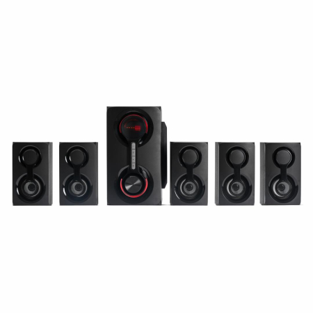 Boxe - Sistem Audio Home Cinema Serioux SoundRise 51105W, SRXS-51105W, 5.1, 105W RMS, 5 Sateliți x 15W, Subwoofer 30W, Bluetooth, USB, AUX, SD, Radio FM, Amplificator Activ, Negru