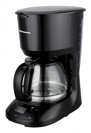 Espressoare, cafetiere si rasnite - Cafetierea digitala Heinner Black Chatt HCM-D750GCBK, LCD, 1.25L, filtru si portfiltru detasabil, filtru din nailon, functie anti-scurgere, oprire automata, functie de mentinere la cald, 750W
