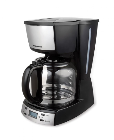 Electronice & Electrocasnice - Cafetieră digitală Heinner HCM-D918X, 950 W, Capacitate 1.8 L, Display LCD, Funcție Menținere la Cald, Cană din Sticlă, Cafea Măcinată