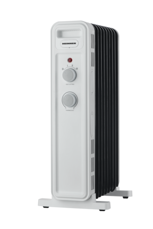 Calorifer Electric cu Ulei Heinner HOH-M09WH-BK, 2000 W, 9 Elemenți, 3 Trepte de Putere 800/1200/2000 W, Termostat Reglabil, Protecție Supraîncălzire și Răsturnare, Control Mecanic, Roti pentru Transp [2]