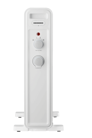 Calorifer cu ulei HEINNER HOH-M13WH-BK, 13 elementi, 1000W/1300W/2500W, Termostat adjustabil, Protectie supraincalzire, Protectie in caz de rasturnare, Roti, Spatiu depozitare cablu, Alb cu negru [1]