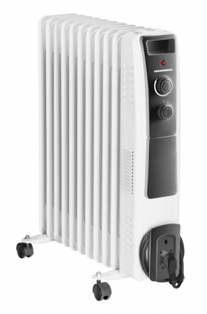 Climatizare si sisteme de incalzire - Calorifer electric cu ulei Heinner HOH-Y11WB, 2500 W, 11 elementi, supraincalzire, termostat reglabil, alb