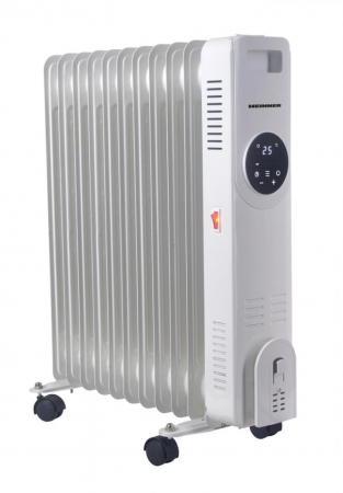 Calorifer electric cu ulei Heinner HOH-YD11WH, 2500 W, 11 elementi, Termostat ajustabil, Protectie supraincalzire, Alb [1]