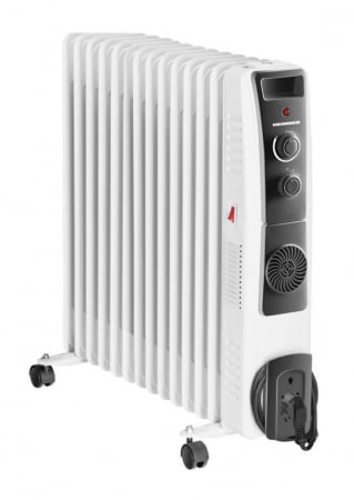 BRICOLAJ - Calorifer electric cu ulei Heinner HOH-YV13BK, 2500 W, 13 elementi, ventilator 400W, protectie supraincalzire, alb