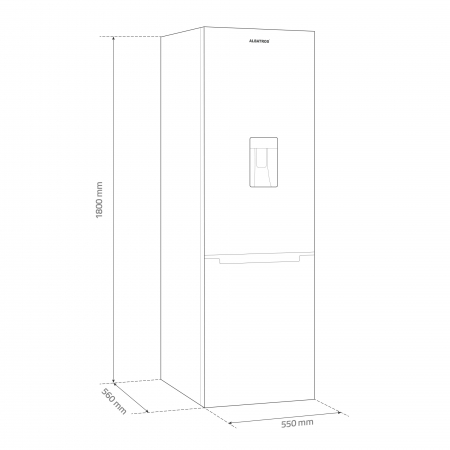 Combina frigorifica Albatros CFD343E, Capacitate 278 L, Dozator de apa, Clasa E, Termostat reglabil, Alb [2]