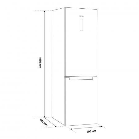 Combina Frigorifica Albatros CNFX495E, 347 L, Full No Frost, Clasa energetica E, 3 sertare congelator, Inaltime 195 cm, Inox/ Argintiu [6]