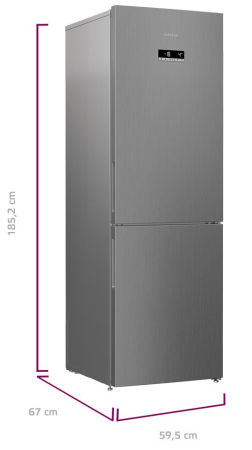 Combina frigorifica Arctic AK60366E40NFMT, 324 l, Full NoFrost, Control electronic, Air Flow Dual Tech, Clasa E, H 185 cm, Argintiu [3]