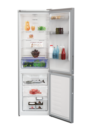 Combina frigorifica Arctic AK60366E40NFMT, 324 l, Full NoFrost, Control electronic, Air Flow Dual Tech, Clasa E, H 185 cm, Argintiu [1]