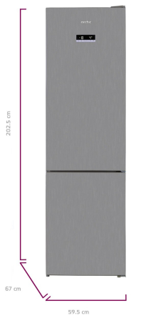 Combina frigorifica Arctic AK60406E40NFMT, 362 L, Blue Tech, Air Flow Dual Tech, EffiLine, clasa E, H 202.5 cm, Inox Metal Look [5]