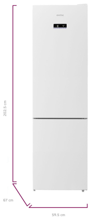 Combina frigorifica Arctic AK60406E40NFW, 362 L,  Blue Tech, Air Flow Dual Tech, EffiLine, clasa E, H 202.5 cm, Alb [2]