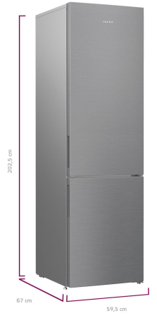 Combina frigorifica Arctic AK60406M40NFMT, 362 l, Clasa E, Full NoFrost, Fresh Max 0 grC, H 203 cm, Metal Look [3]