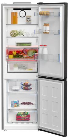 Combina frigorifica Beko, 316l, Clasa E, display, NoFrost, AeroFlow, HarvestFresh, H 186.5, Dark Inox [3]