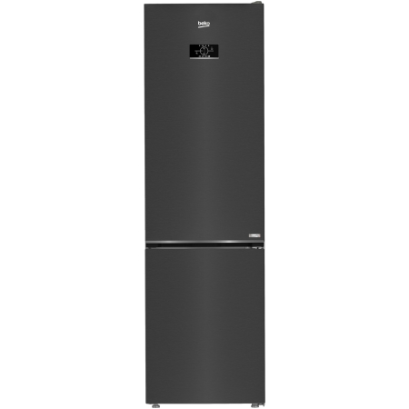 Marelvi - Combina frigorifica Beko, 355l, NoFrost, Clasa E, Display, HarvestFresh, AeroFlow, Iluminare LED, H 203.5, Dark Inox