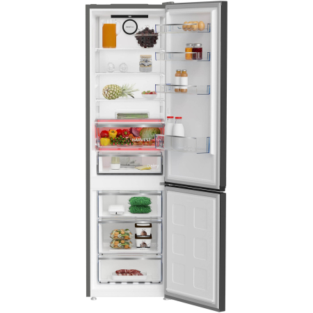 Combina frigorifica Beko, 355l, NoFrost, Clasa E, Display, HarvestFresh, AeroFlow, Iluminare LED, H 203.5, Dark Inox [3]