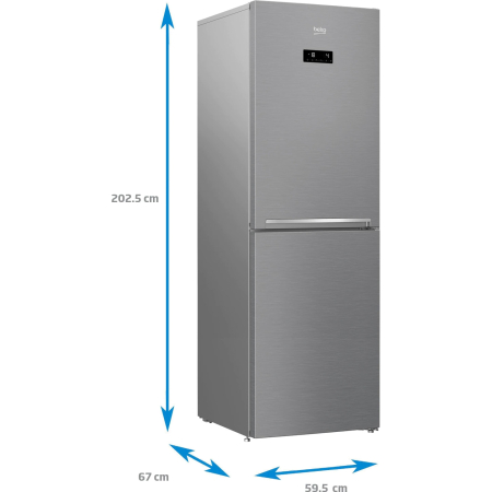 Combina frigorifica Beko RCNA386E40ZXBN, 358 l, Clasa E, NeoFrost Dual Cooling, Display Touch Control, H 203 cm, Argintiu [2]