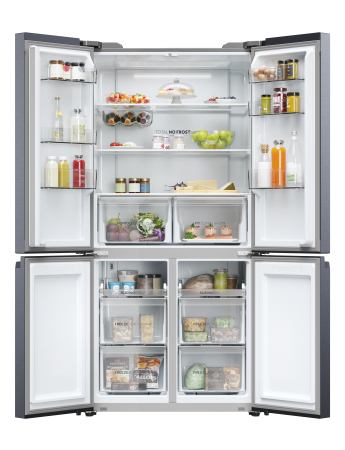 Combina frigorifica Cube HAIER, 4 usi, compresor inverter, clasa E, Total No Frost (air surround), 528 L, H 190/90.5/65 cm, Sistem Antibacterian, display LED extern, My Zone, HCS, T-ABT, Super Cooling [1]