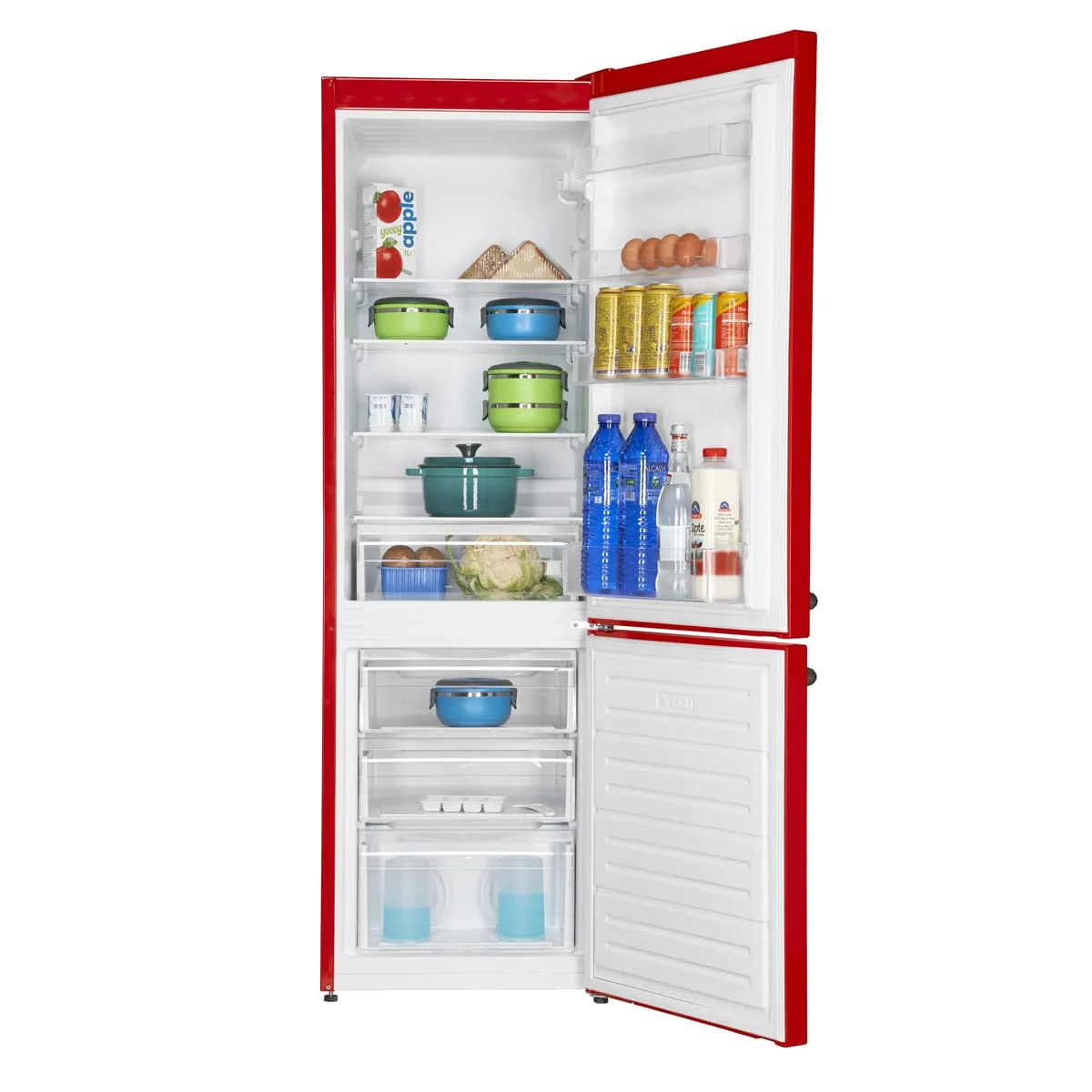 Combina frigorifica Fram FC-VRL268RDF+, 268l, Clasa F, Super congelare, Dezghetare automata frigider, H 170 cm, Rosu [6]