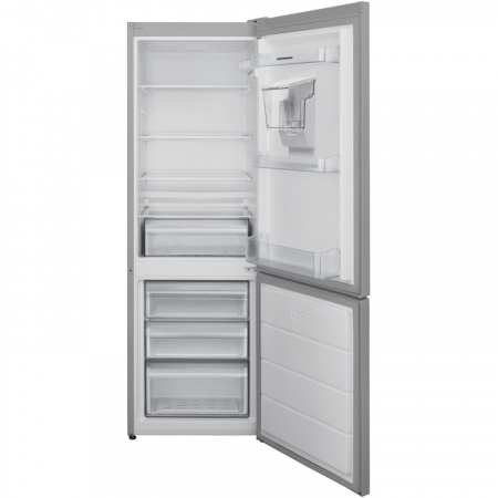 Combina frigorifica Heinner HC-V2701SWDE++, 268 l, Less Frost, Clasa E, Dozator apa, Control mecanic, Iluminat LED, H 170 cm, Argintiu [1]