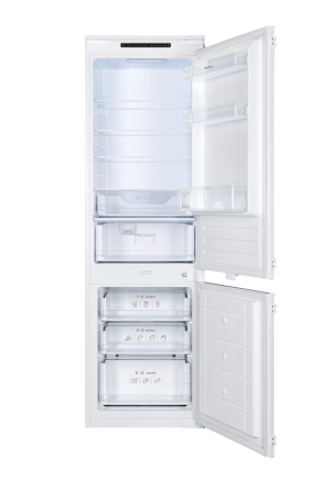 Marelvi - Combina frigorifica incorporabila Amica, 244 L, No Frost, Clasa E, control electronic, usi reversibile, SafetyGlass, rafturi reglabile, alb