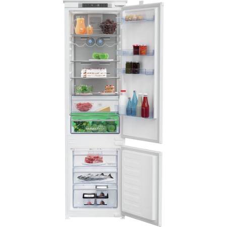 BUCATARIE - Combina frigorifica incorporabila Beko BCNA306E4SN, 284 l, Neofrost DualCooling, HarvestFresh, Raft sticle, Display touch control, H 193.5 cm, Clasa E, Alb