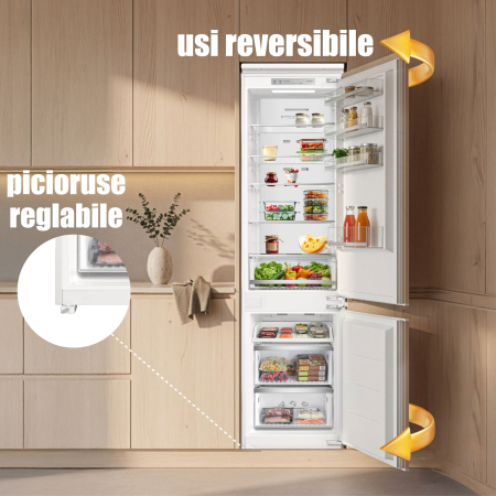 Combina frigorifică incorporabilă Samus SCBI395NFE, 300 L, Full No Frost, Clasa E, Super Freeze, Iluminare LED [8]