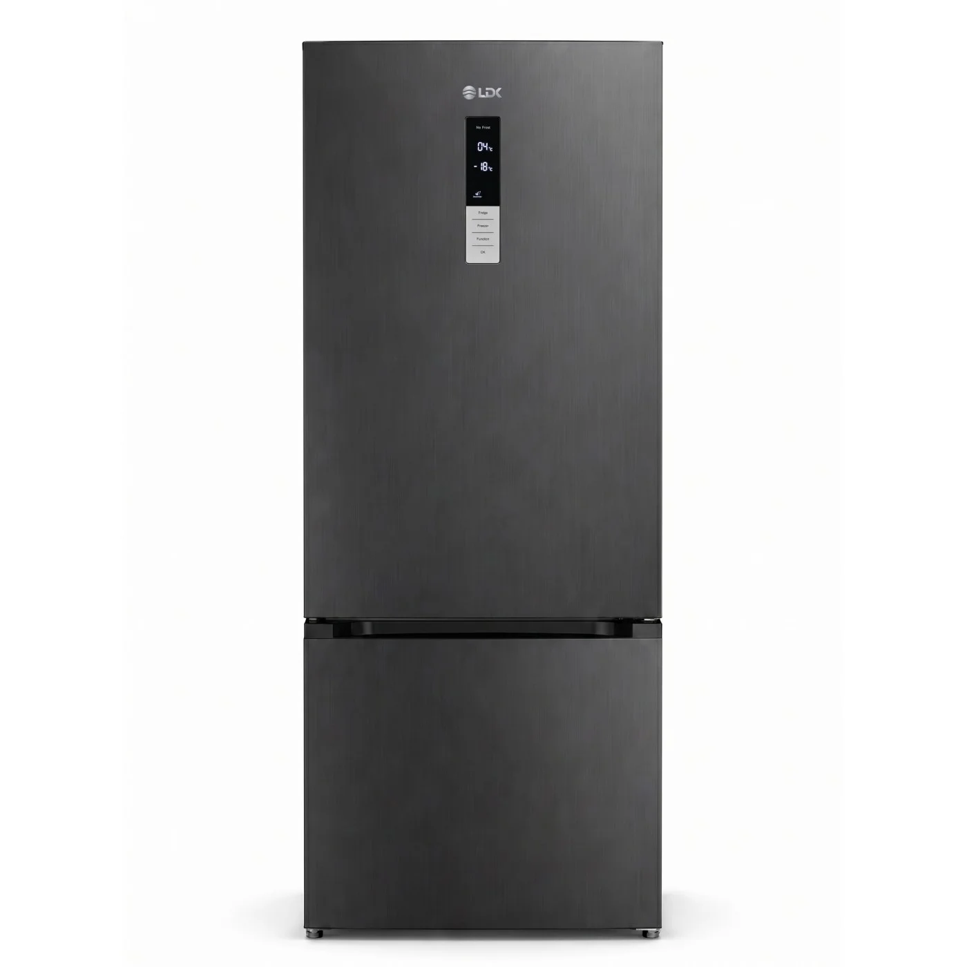 Combine frigorifice - Combina frigorifica LDK CF-442NFDS, Capacitate 442 l, Latime 70 cm, Control Touch, MultiAir Flow, Rafturi Sticla, Crisper Box, H 186 cm, Clasa E, Dark Inox